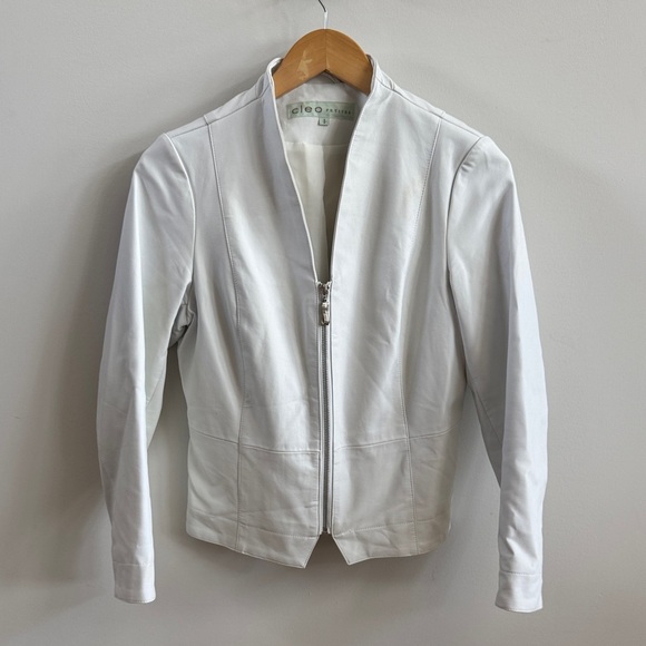 Cleo Chic White Faux Leather Jacket - Picture 1 of 7